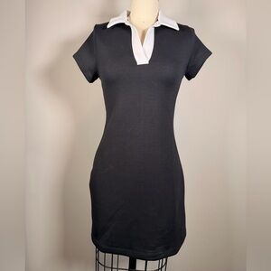 YPB Scuba Knit Polo/Tennis Dress Black & White Size XS